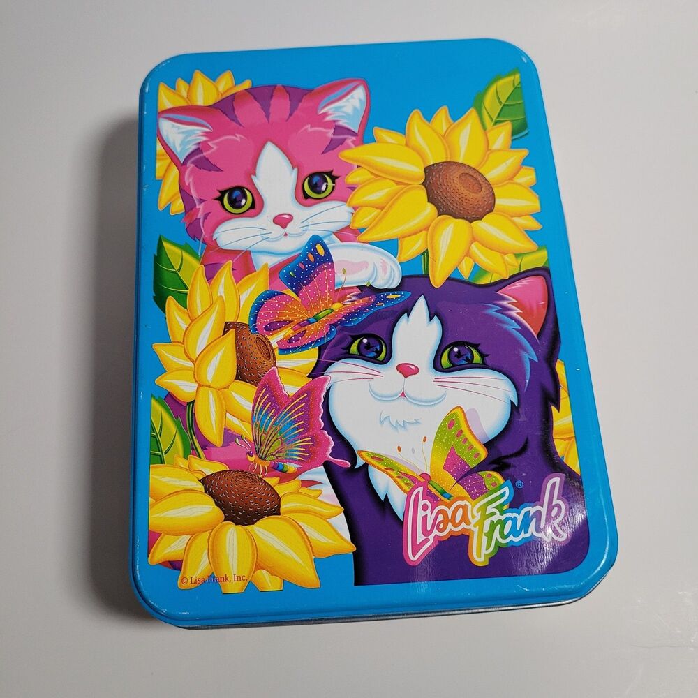 Lisa Frank Sunflower Kittens Collector Tin Playtime Vintage 90s Metal Box Empty